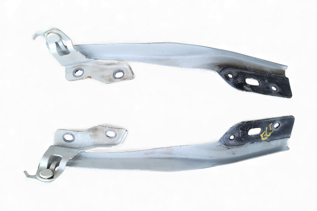 Honda CR-Z CRZ 11-16 Hood Hinges Left/Right Set White, 60120-SZT-G00ZZ, E065, OEM, 2011, 2012, 2013, 2014, 2015, 2016