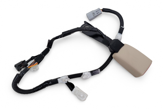 Lexus ES300h 13-16 Seatbelt Front Left Seat Belt Buckle Ivory, 73230-33730-A1, E068, OEM, 2013, 2014, 2015, 2016