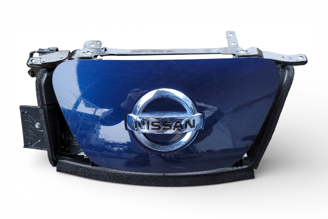 Nissan Leaf 15-17 Charging Port Lid Cover Complete Blue, 65701-4NP2B, E070, OEM, 2015, 2016, 2017