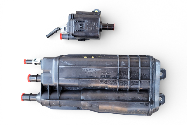 Subaru Forester 19-24 Charcoal Fuel Vapor Canister And Leak Check Valve Housing 42084FL231, 42035FL020, E072, Factory, OEM, 2019, 2020, 2021, 2022, 2023, 2024