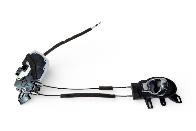 Nissan Juke 11-17 Rear Door Lock Latch Actuator Left/Driver 82501-1KA2A, E073, OEM, 2011, 2012, 2013, 2014, 2015, 2016, 2017