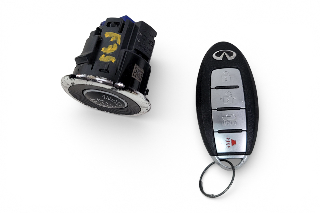 Infiniti Q50 14-22 Remote Smart System Key Fob Transmitter With Push Start Button 285E3-4HB0C, E075, OEM, 2014, 2015, 2016, 2017, 2018, 2019, 2020, 2021, 2022