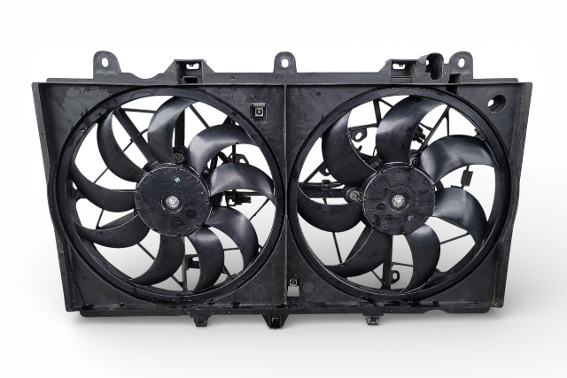 Infiniti Q50 16-23 Radiator Cooling Fan Motor w/ Shroud 21481-4HK0B, E075, OEM, 2016, 2015, 2016, 2017, 2018, 2019, 2020, 2021, 2022, 2023