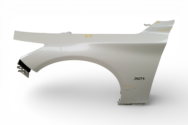 Infiniti Q50 14-23 Front Fender Left/Driver w/Molding White, F3101-4HKMA, E075, OEM, 2014, 2015, 2016, 2017, 2018, 2019, 2020, 2021, 2022, 2023