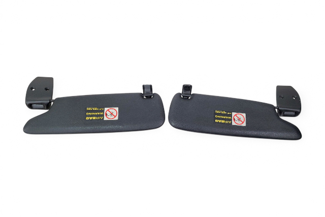 2001-2004 Porsche Boxster 986 Left/Right Set Sun Visor Shield, Gray, F019, OEM, 2001, 2002, 2003, 2004