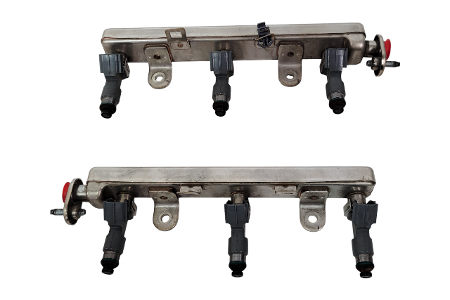 Acura MDX 10-13 Front/Rear Fuel Injector w/Fuel Pipe 3.7L Set 16610-RN0-A01, F003, OEM, 2010, 2011, 2012, 2013