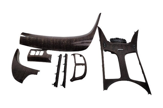 Acura MDX 10-13 Dash Panel, Center Console Trim Panel Bezel Black Wood Set(7) 77296-STX-A01ZB, F003, OEM, 2010, 2011, 2012, 2013