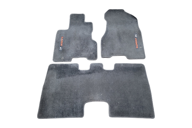 Honda Element 07-08 SC Interior Floor Carpet Mat Set, Black/Copper, 83600-SCV-A93ZD, F005, OEM, 2007, 2008