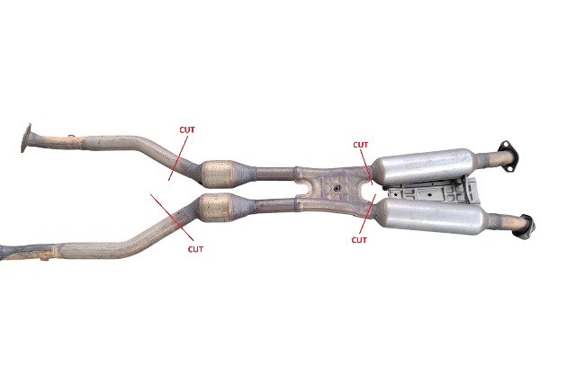 2015-2017 Lexus RC350 Center Exhaust Pipe Muffler Front 17410-31B80, F007, OEM, 2015, 2016, 2017