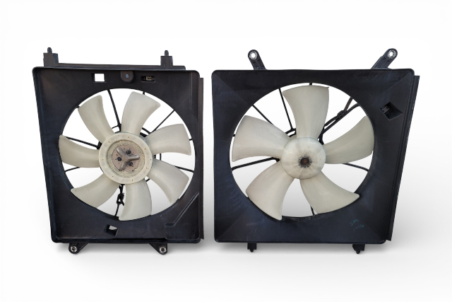 Honda Element 03-11 Radiator/Condenser Cooling Fan w/Motor Shroud Set, F008, OEM, 2003, 2004, 2005, 2006, 2007, 2008, 2009, 2010, 2011