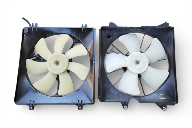 2010-2015 Honda Crosstour Cooling Radiator/Condenser Fan w/Shroud Motor Set 3.5L 38611-RL8-A01, F011, OEM, 2010, 2011, 2012, 2013, 2014, 2015