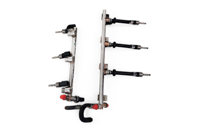 2011-2018 Porsche Cayenne 958 Upper Fuel Injector Rail w/ Injectors Right/Left, 958-110-115-20, F012, OEM, 2011, 2012, 2013, 2014, 2015, 2016, 2017, 2018