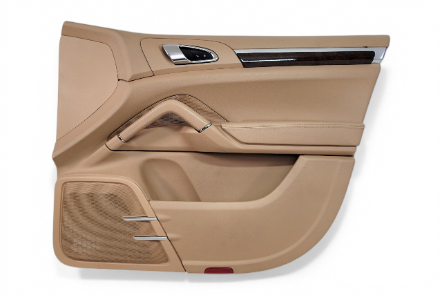 2011-2018 Porsche Cayenne 958 Front Right Door Panel Luxor Beige Leatherette, 958-555-202-00-DM5, F012, OEM, 2011, 2012, 2013, 2014, 2015, 2016, 2017, 2018