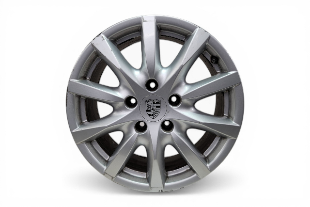2011-2014 Porsche Cayenne 958 18" 10 Spoke Alloy Wheel Rim 8Jx18, #2 958-362-136-02-8Z8, F012, OEM, 2011, 2012, 2013, 2014