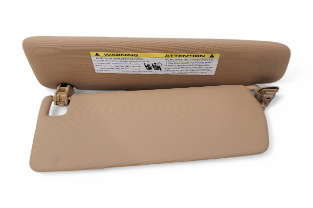 2011-2018 Porsche Cayenne 958 Left/Right Set Sun Visor Shield, leatherette, beige, F012, OEM, 2011, 2012, 2013, 2014, 2015, 2016, 2017, 2018