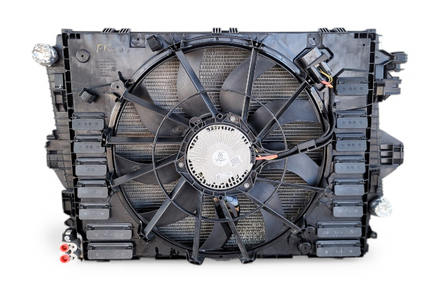 2011-2018 Porsche Cayenne 958 Cooling Radiator, Fan with Shroud, 958-121-203, F012, OEM, 2011, 2012, 2013, 2014, 2015, 2016, 2017, 2018