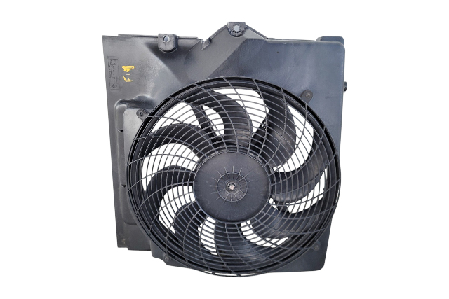 1996-1998 BMW Z3 Radiator Condenser Cooling Fan Motor w/Shroud Set 64-50-8-372-039, F014, OEM, 1996, 1997, 1998