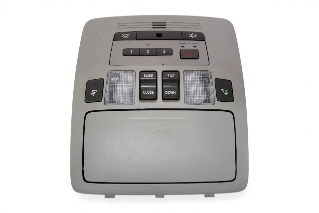 2009-2012 Lexus ES350 Overhead Console Pocket Home Link Dome Light Gray/Grey 63650-33371-B0, F016, OEM, 2009, 2010, 2011, 2012