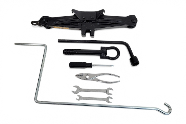 2010-2012 Lexus ES350 Spare Tire Tool Set Kit Jack Assembly Wrench 8 Piece 09111-33030, F016, OEM, 2010, 2011, 2012