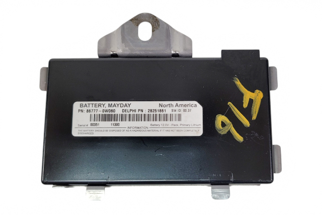 2009-2018 Lexus ES350 Mayday Battery Module Computer 86777-76040, F016, OEM, 2009, 2010, 2011, 2012, 2013, 2014, 2015, 2016, 2017, 2018
