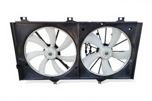 2007-2012 Lexus ES350 Cooling Radiator Fans with Shrouds, 16711-31250, F016, OEM, 2007, 2008, 2009, 2010, 2011, 2012