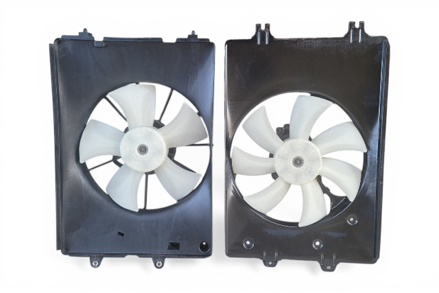 2006-2008 Honda Ridgeline Cooling Radiator 7 & 5 Blade Fan Set with Shroud, Motor, F017, OEM, 2006, 2007, 2008