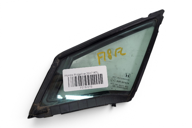 2017-2026 Honda Ridgeline Front Left/Driver Windshield Vent Glass 73370-TG7-A01, F018, OEM, 2017, 2018, 2019, 2020, 2021, 2022, 2023, 2024, 2025, 2026