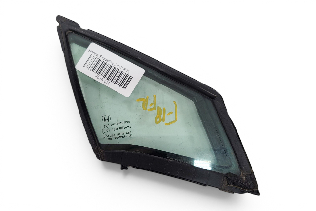 2017-2026 Honda Ridgeline Front Right/Passenger Windshield Vent Glass, 73330-TG7-A01, F018, OEM, 2017, 2018, 2019, 2020, 2021, 2022, 2023, 2024, 2025, 2026