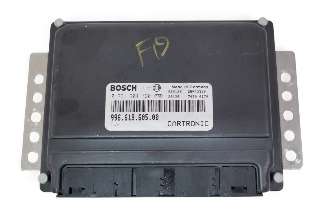 2000-2002 Porsche Boxster 986 Engine Computer Control Module ECU ECM, 996-618-605-00, F019, OEM, 2000, 2001, 2002