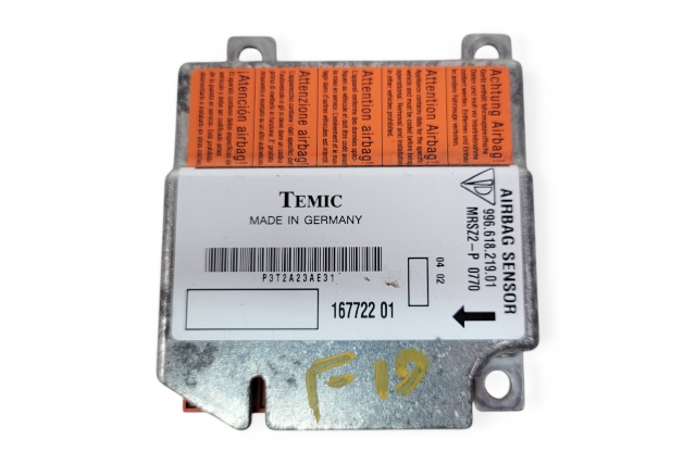 1998-2004 Porsche Boxster 986 SRS Computer Brain Module Unit, 996-618-219-BX, F019, OEM, 1998, 1999, 2000, 2001, 2002, 2003, 2004