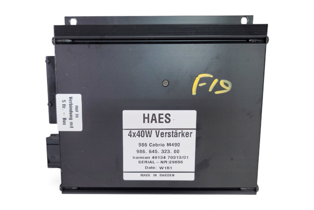 2001-2002 Porsche Boxster 986 Amplifier Amp Radio Audio Sound, 986-645-323-00, F019, OEM, 2001, 2002