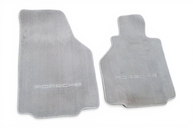 1997-2004 Porsche Boxster 986 Floor Mats 2 Piece Set Gray, F019, OEM, 1997, 1998, 1999, 2000, 2001, 2002, 2003, 2004