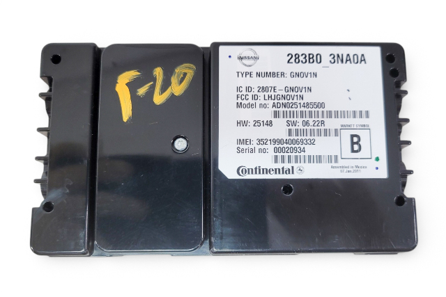 2011-2012 Nissan Leaf Telematic Communication Control Module 283B0-3NA0A, F020, OEM, 2011, 2012