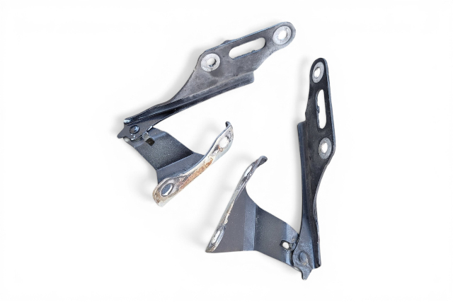 2003-2011 Honda Element Hood Hinges Left/Right Grey Set 60120-S5A-000ZZ, F022, OEM, 2003, 2004, 2005, 2006, 2007, 2008, 2009, 2010, 2011
