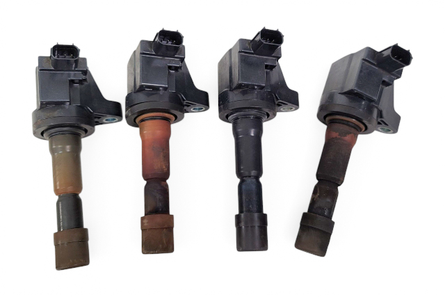 2011-2016 Honda CR-Z CRZ Ignitor Ignition Coil Plug Set (4) 30520-RB0-S01, F023, OEM, 2011, 2012, 2013, 2014, 2015, 2016