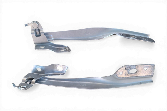 2011-2016 Honda CR-Z CRZ Hood Hinges Left/Right Set White, 60120-SZT-G00ZZ, F023, OEM, 2011, 2012, 2013, 2014, 2015, 2016