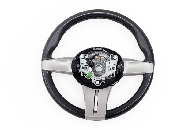 2003-2005 BMW Z4 Sport 3-Spoke Leather Chrome Line Steering Wheel Black, 32-30-6-758-158, F027, OEM, 2003, 2004, 2005