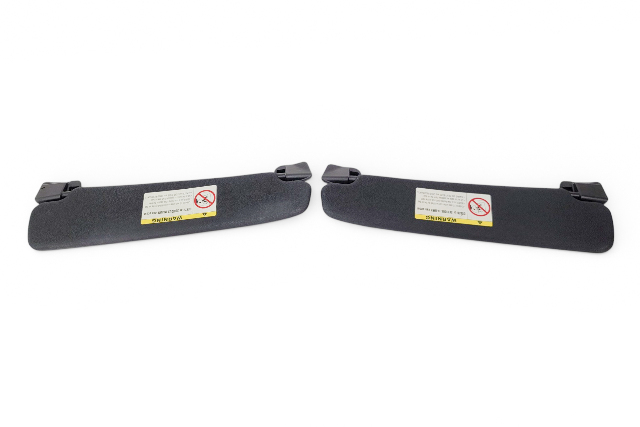 2003-2008 BMW Z4 Sun Visor Sunvisor Left/Right Set Black, 51-16-7-153-232, 51-16-7-153-231, F027, OEM, 2003, 2004, 2005, 2006, 2007, 2008