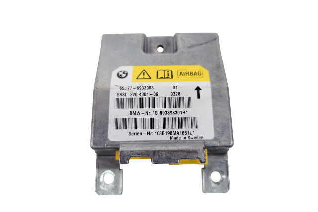 2003-2005 BMW Z4 Left Driver Pillar Safety Sensor Control Module, 65-77-6-933-983, F027, OEM, 2003, 2004, 2005