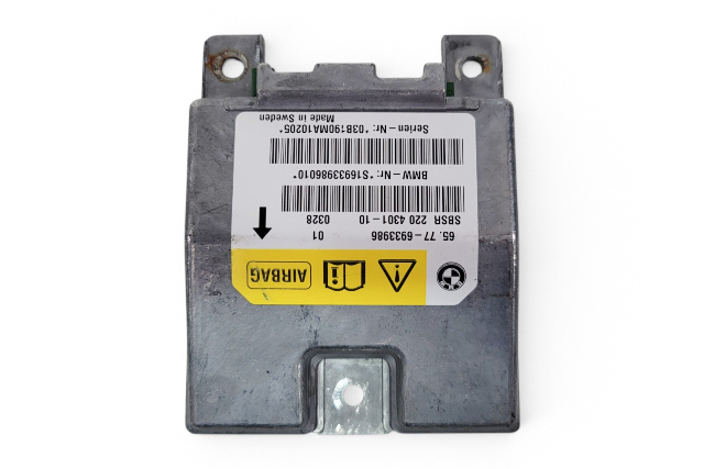 2003-2005 BMW Z4 Right Driver Pillar Safety Sensor Control Module, 65-77-6-933-986, F027, OEM, 2003, 2004, 2005