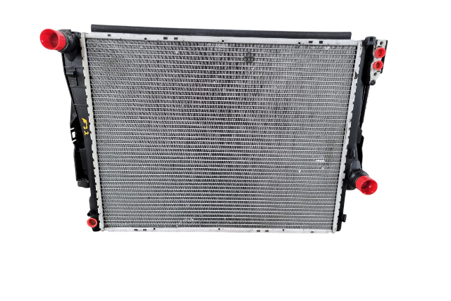 2003-2005 BMW Z4 Engine Cooling Radiator Assembly w/ Condenser, 17-11-9-071-518, F027, OEM, 2003, 2004, 2005