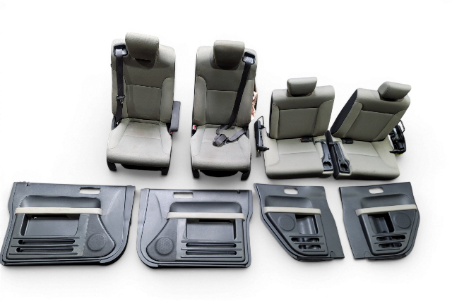 2007-2008 Honda Element Front/Rear Right/Left Seat, Door Panel, Trim Titanium Set(8), F028, OEM, 2007, 2008