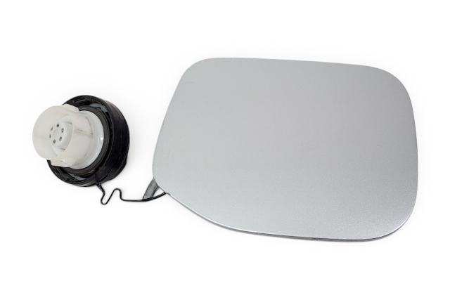 2003-2009 Toyota 4Runner Fuel Filler Gas Lid Door Silver Metallic, 77350-35050, F029, OEM, 2003, 2004, 2005, 2006