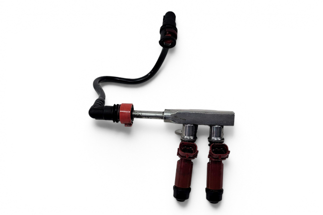 2004-2008 Mazda RX-8 RX8 Fuel Injectors Gas Sender Set (2) Denso N3H2-13-250, F031, OEM, 2004, 2005, 2006, 2007, 2008