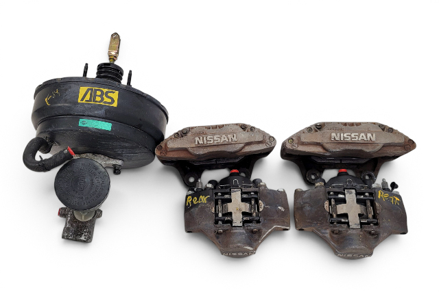 1990-1996 Nissan 300ZX Complete Brake Booster Master Cylinder Caliper Set(5), 47210-30P07, 44001-43P00, F034, OEM, 1990, 1991, 1992, 1993, 1994, 1995, 1996