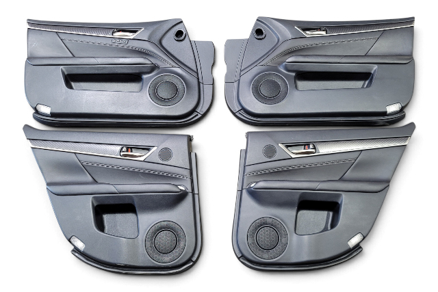 2015-2020 Lexus GS350 F Sport Interior Front/Rear Door Panel Set Black Aluminum, 67620-30N70-C6, F035, OEM, 2015, 2016, 2017, 2018, 2019, 2020
