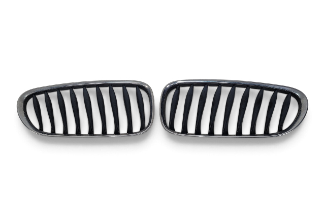 2003-2008 BMW Z4 E85 Front Bumper Grill Grille Right/Left Set, 51-11-7-117-757, 51-11-7-117-758, F038, OEM, 2003, 2004, 2005, 2006, 2007, 2008