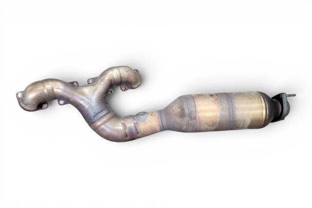 2006-2010 BMW 650i E63 E64 Left Exhaust Manifold Catalytic Converter, 18-40-7-575-127, F039, OEM, 2006, 2007, 2008, 2009, 2010