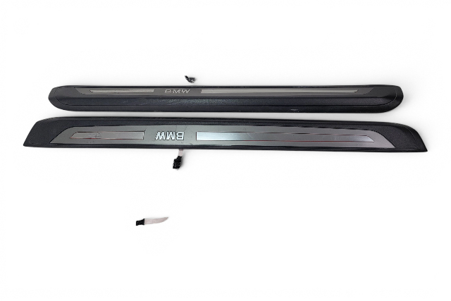 2006-2010 BMW 650i E63 E64 Illuminated Door Sill Plate Set, 51-47-7-079-959, F039, OEM, 2006, 2007, 2008, 2009, 2010