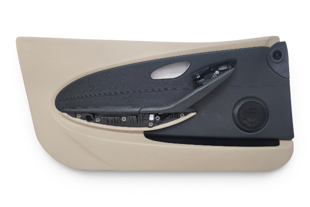 2006-2007 BMW E64 E63 650i 645Ci Front Left/Driver Door Panel Card Cream Beige Leather, 51-41-9-150-477, F039, OEM, 2006, 2007